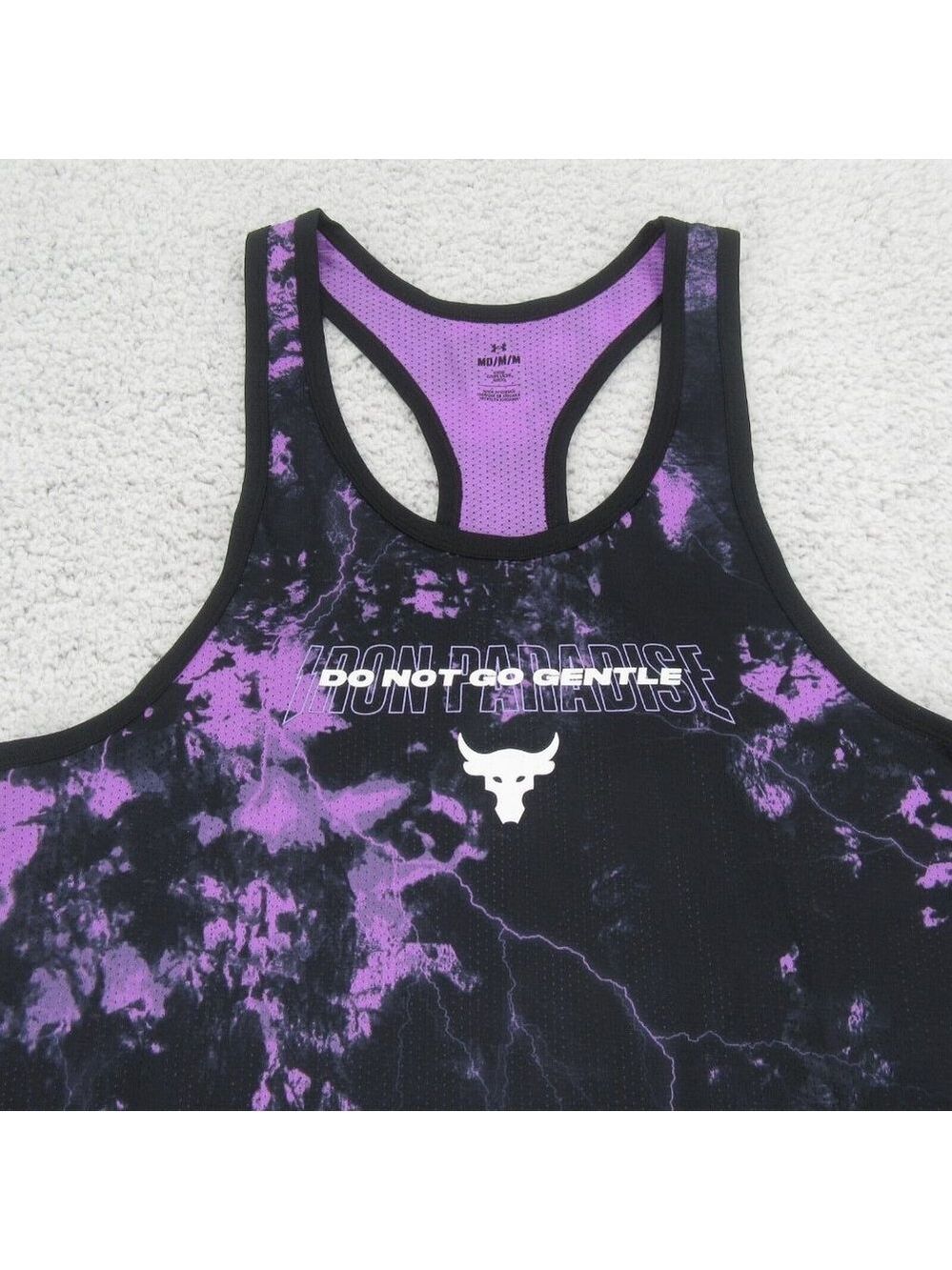 Under Armour Project Rock "Do Not Go Gentle" Gym Tank Top Mens Size Medium NEW - Picture 3 of 8